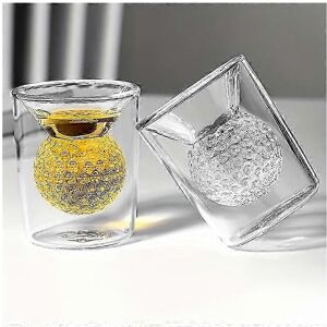 Unbranded Set of 2 Golf Ball Shot Glasses - Double Walled Insulated Shot Glasses with Fun Unbranded Set of 2 Golf Ball Shot Glasses - Double Walled Insulated Shot Glasses with Fun