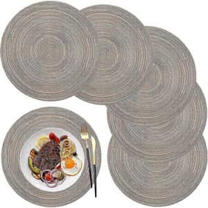 Unbranded Round Woven Polypropylene Placemats, Set of 6, Washable, Heat Resistant, Non-Sli Unbranded Round Woven Polypropylene Placemats, Set of 6, Washable, Heat Resistant, Non-Sli