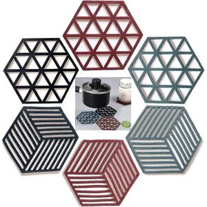 Unbranded Set of 6 Retro Coasters, Geometric Silicone Coasters, Non-Slip Coasters (2 Types Unbranded Set of 6 Retro Coasters, Geometric Silicone Coasters, Non-Slip Coasters (2 Types
