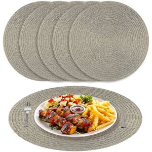 Unbranded Beige Round Braided Placemats, Set of 6, Heat Resistant, Washable, for Kitchen, Unbranded Beige Round Braided Placemats, Set of 6, Heat Resistant, Washable, for Kitchen,