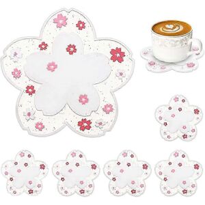 Unbranded Sakura Coasters. Non-slip and Washable Silicone Coasters - Set of 6 Adorable Unbranded Sakura Coasters. Non-slip and Washable Silicone Coasters - Set of 6 Adorable