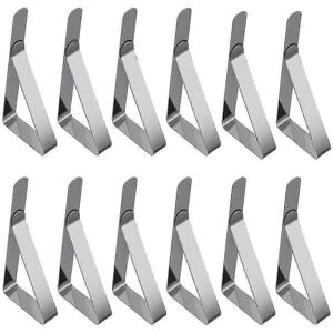 Unbranded 12 Pack Adjustable Stainless Steel Tablecloth Clips (Silver) Unbranded 12 Pack Adjustable Stainless Steel Tablecloth Clips (Silver)