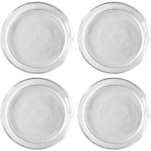 Unbranded Set of 4 mini clear glass condiment plates Unbranded Set of 4 mini clear glass condiment plates