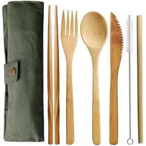 Unbranded Bamboo Cutlery Set, Reusable Bamboo Utensils, Eco-Friendly Travel Tableware Unbranded Bamboo Cutlery Set, Reusable Bamboo Utensils, Eco-Friendly Travel Tableware