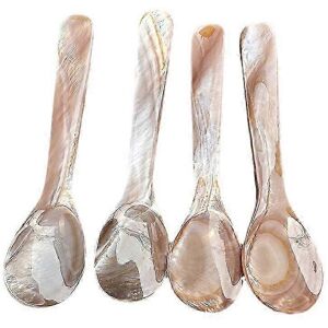 Unbranded Set of 4 mother-of-pearl caviar spoons, 11 cm, with round handle Unbranded Set of 4 mother-of-pearl caviar spoons, 11 cm, with round handle
