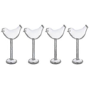 Unbranded Set of 4 Bird Shaped Cocktail Glasses, Glass Wine Cups (Clear) - Sy Unbranded Set of 4 Bird Shaped Cocktail Glasses, Glass Wine Cups (Clear) - Sy