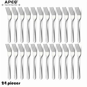 Unbranded APEO 24 Pcs 8.2" Stainless Steel Dinner Forks, Silver Plated Mirror Polished Pas Unbranded APEO 24 Pcs 8.2" Stainless Steel Dinner Forks, Silver Plated Mirror Polished Pas