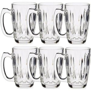 Rammento 6-Pack 340ml Ribbed Glass Coffee Mugs with Handles Rammento 6-Pack 340ml Ribbed Glass Coffee Mugs with Handles