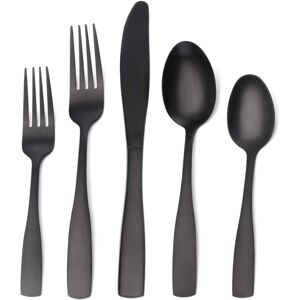 Unbranded Matte Black Silverware Set, Satin Finish 5-Piece Stainless Steel Cutlery Set, El Unbranded Matte Black Silverware Set, Satin Finish 5-Piece Stainless Steel Cutlery Set, El