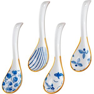 Unbranded Ceramic Chinese Soup Spoons, Retro Pattern Ramen Spoons For Various Soups, Enjoy Unbranded Ceramic Chinese Soup Spoons, Retro Pattern Ramen Spoons For Various Soups, Enjoy