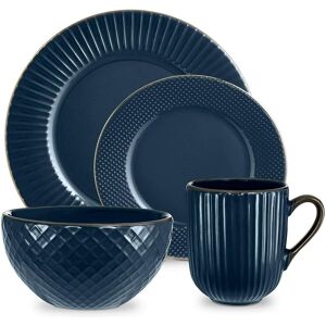 Tower T867002MNB Empire 16 Piece Dinnerware Set, Stoneware, Midnight Blue and Br Tower T867002MNB Empire 16 Piece Dinnerware Set, Stoneware, Midnight Blue and Br