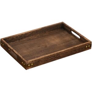 Unbranded Rustic Wooden Tray for Breakfast in Bed, Patio Serving Tray with Handles, Wood S Unbranded Rustic Wooden Tray for Breakfast in Bed, Patio Serving Tray with Handles, Wood S