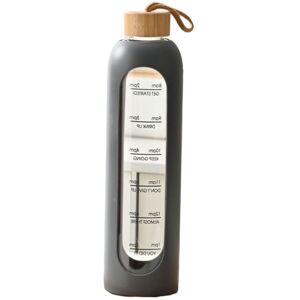 Unbranded 1L -Marked Glass Water Bottles Portable Drink Bottle Bamboo Lid Free of Lead Spo Unbranded 1L -Marked Glass Water Bottles Portable Drink Bottle Bamboo Lid Free of Lead Spo