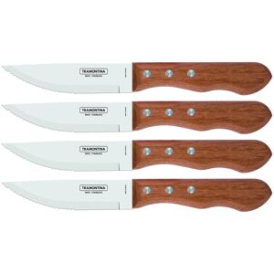 Tramontina 5? Jumbo Steak Knives Set of 4, Sharp Knife with Wooden Handle, ?Camp Tramontina 5? Jumbo Steak Knives Set of 4, Sharp Knife with Wooden Handle, ?Camp