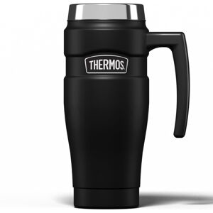 Thermos Stainless King Matt Black Travel Mug (470ml), Reusable Insulated Stainle Thermos Stainless King Matt Black Travel Mug (470ml), Reusable Insulated Stainle