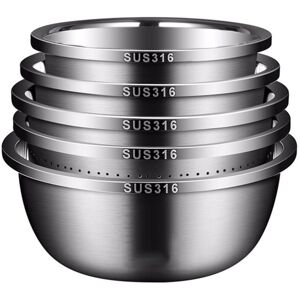 Unbranded 316 Stainless Steel Mixing Bowls and Cookware Set, 5 Piece Nesting Design for Ba Unbranded 316 Stainless Steel Mixing Bowls and Cookware Set, 5 Piece Nesting Design for Ba
