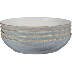 Denby - Elements Light Grey Pasta Bowls Set of 4 - Dishwasher Microwave Safe Cro Denby - Elements Light Grey Pasta Bowls Set of 4 - Dishwasher Microwave Safe Cro
