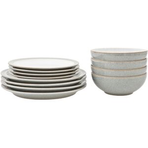 Denby - Elements Light Grey Dinner Set For 4 - 12 Piece Ceramic Tableware Set - Denby - Elements Light Grey Dinner Set For 4 - 12 Piece Ceramic Tableware Set -