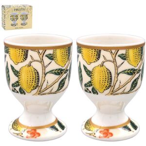 Lesser & Pavey Egg Cups Fine China 2Pcs Egg Holders W. Morris Fruits Design Kitchen Breakfast Lesser & Pavey Egg Cups Fine China 2Pcs Egg Holders W. Morris Fruits Design Kitchen Breakfast