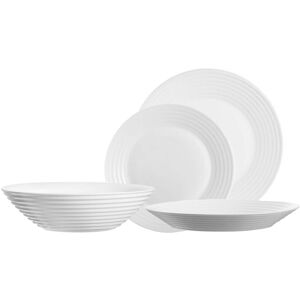 Dinnerware Set Luminarc Harena Glass White Crockery Plates Bowl Microwave Safe Dinnerware Set Luminarc Harena Glass White Crockery Plates Bowl Microwave Safe