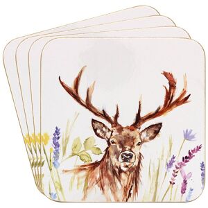 Lesser & Pavey 4pcs Cork Coasters Heat Resistant Tableware Highland Stag Animal Nature Print Lesser & Pavey 4pcs Cork Coasters Heat Resistant Tableware Highland Stag Animal Nature Print