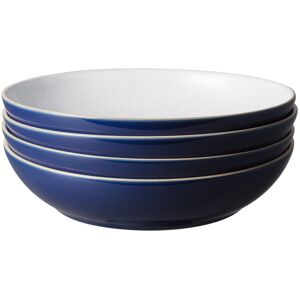 Denby - Elements Dark Blue Pasta Bowls Set of 4 - Dishwasher Microwave Safe Croc Denby - Elements Dark Blue Pasta Bowls Set of 4 - Dishwasher Microwave Safe Croc