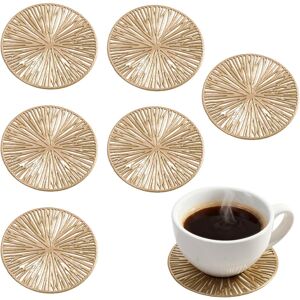 VBSYUYQ Stylish Coasters Set of 6 ? Gold Round PVC Drink Coaster, Reusable Cup Coaster f VBSYUYQ Stylish Coasters Set of 6 ? Gold Round PVC Drink Coaster, Reusable Cup Coaster f