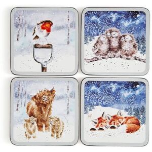 Wrendale Winter Skies Coasters S/4, 10.5cm x 10.5cm Wrendale Winter Skies Coasters S/4, 10.5cm x 10.5cm