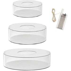 Unbranded 3Pcs Acrylic Cake Stand with LED Lights 6inch,8inch,10inch Clear Fillable Cake R Unbranded 3Pcs Acrylic Cake Stand with LED Lights 6inch,8inch,10inch Clear Fillable Cake R