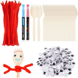 Unbranded 50Sets Fork Kit Include Sporks Red Pipe Cleaners Self Adhesive Googly Eyes and Unbranded 50Sets Fork Kit Include Sporks Red Pipe Cleaners Self Adhesive Googly Eyes and