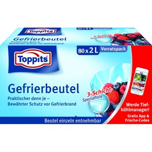 Melitta Toppits Freezer Bags Storage Pack, 2L, 80 Reusable Pieces, Stand-Alone, Melitta Toppits Freezer Bags Storage Pack, 2L, 80 Reusable Pieces, Stand-Alone,