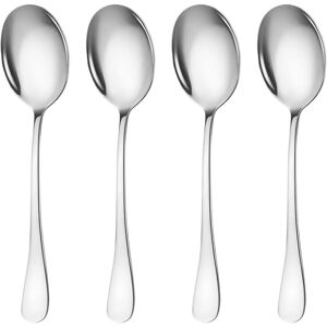 Unbranded 4 Pieces Stainless Steel Soup Spoon, 8.8 Inch Round Head Dinner Spoon, Ergonomic Unbranded 4 Pieces Stainless Steel Soup Spoon, 8.8 Inch Round Head Dinner Spoon, Ergonomic
