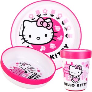 Hello Kitty 3pcs Reusable Bicolor Premium Kids Dinner Tableware Set Plate, Bowl Hello Kitty 3pcs Reusable Bicolor Premium Kids Dinner Tableware Set Plate, Bowl