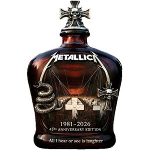 Rowjow Metallica 45th Edition Whiskey Decanter Glass Bottle Ornament Souvenir Band Love Rowjow Metallica 45th Edition Whiskey Decanter Glass Bottle Ornament Souvenir Band Love