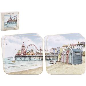 Lesser & Pavey Coasters Cork Set of 4 Sandy Bay Beach Heat Resistant Novelty Design Tableware Lesser & Pavey Coasters Cork Set of 4 Sandy Bay Beach Heat Resistant Novelty Design Tableware