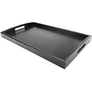 Unbranded Large Wooden Serving Tray with Handles, 50x30cm, Black Unbranded Large Wooden Serving Tray with Handles, 50x30cm, Black