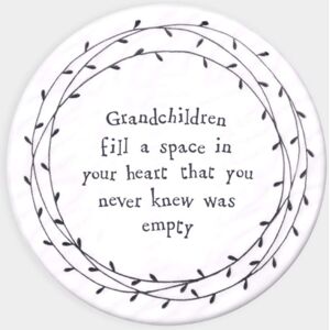 East of India Porcelain Leaf Coaster - Grandchildren fill a space in your heart East of India Porcelain Leaf Coaster - Grandchildren fill a space in your heart