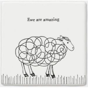 East of India Porcelain Square Coaster 'Ewe are Amazing' - Gift East of India Porcelain Square Coaster 'Ewe are Amazing' - Gift