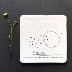 East of India Porcelain Square Coaster Keepsake - Best Thing East of India Porcelain Square Coaster Keepsake - Best Thing