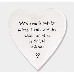 East of India Porcelain Heart Coaster We've been friends for so long East of India Porcelain Heart Coaster We've been friends for so long