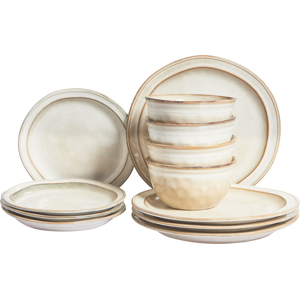 Beliani Dishware Set - Unique Handcrafted 12-Piece Durable Stoneware - Dishware Set Beliani Dishware Set - Unique Handcrafted 12-Piece Durable Stoneware - Dishware Set