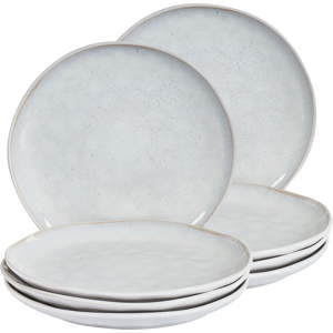 Beliani Set Of 8 Dinner Plates Sesame Stoneware Light Grey - Dinner Plates Beliani Set Of 8 Dinner Plates Sesame Stoneware Light Grey - Dinner Plates