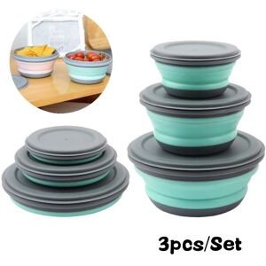 Portable Folding Lunch Box Bowl Sets Silicone 3Pcs/Set Food Container Outdoor Ca Portable Folding Lunch Box Bowl Sets Silicone 3Pcs/Set Food Container Outdoor Ca