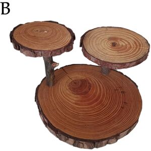 Unbranded Rustic Wooden Cake Stand – 2-Tier Solid Wood Unbranded Rustic Wooden Cake Stand – 2-Tier Solid Wood