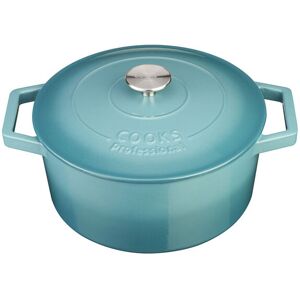 (Teal) Cooks Professional 26cm Cast Iron Casserole (Teal) Cooks Professional 26cm Cast Iron Casserole