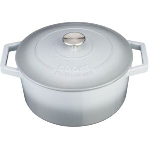 (Grey) Cooks Professional 26cm Cast Iron Casserole (Grey) Cooks Professional 26cm Cast Iron Casserole