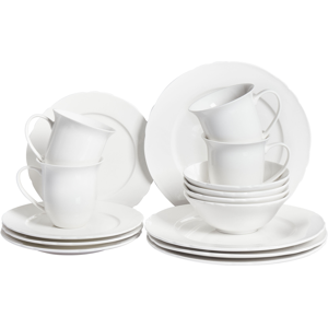 Beliani Elderberry Porcelain Dinnerware Set for 4 Beliani Elderberry Porcelain Dinnerware Set for 4