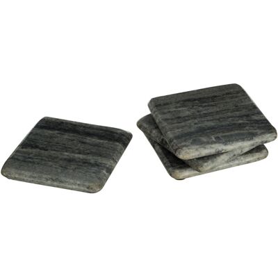 Premier Housewares Set Of 4 Marble Coasters Square, Grey Premier Housewares Set Of 4 Marble Coasters Square, Grey