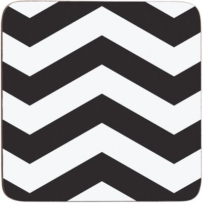 Premier Housewares Chevron Coasters - Set of 4, Black/White Premier Housewares Chevron Coasters - Set of 4, Black/White