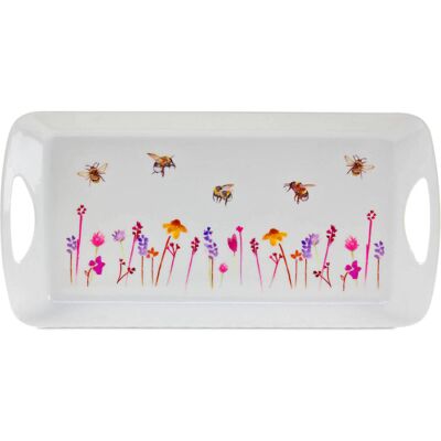 The Leonardo Collection Medium 41x20 cm Busy Bees Serving Tray Platter Watercolour Floral Print Design The Leonardo Collection Medium 41x20 cm Busy Bees Serving Tray Platter Watercolour Floral Print Design